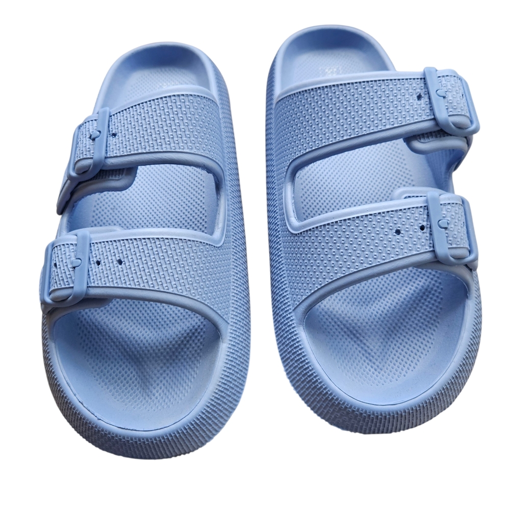 Women’s Slide Sandals with Dual Adjustable Straps - Light Periwinkle XL